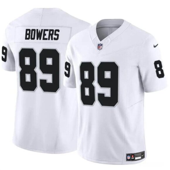 Mens Youths Kids Womens 89 Brock Bowers WhiteVapor Stitched Jersey